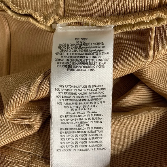 Herve Leger Gold Foil Scoop Neck Bandage Dress - Picture 8 of 10